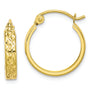 10K D/C Square Tube Hoop Earrings