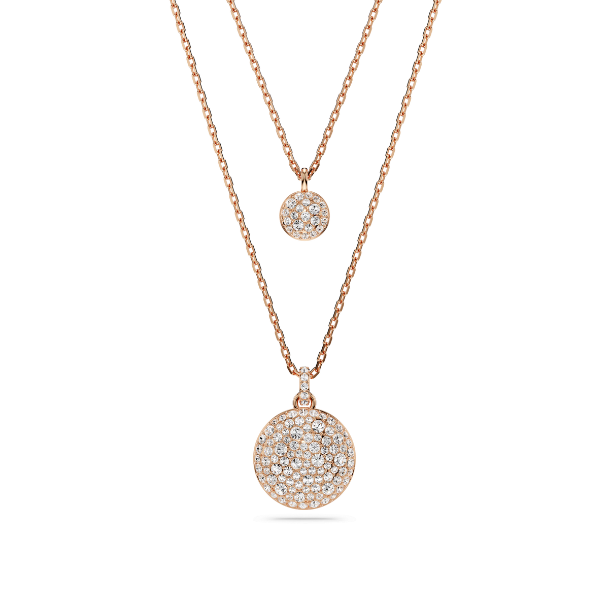 Sublima layered pendant, White, 18K rose gold finish