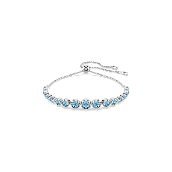 Imber bracelet, Mixed round cuts, Blue, Rhodium plated — article 5719282