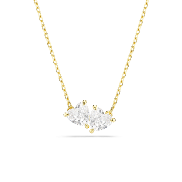 Mesmera necklace, Heart, White, 18K gold finish — article 5733475