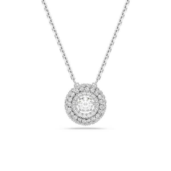 Sublima pendant, Round cut, White, Rhodium plated — article 5738246