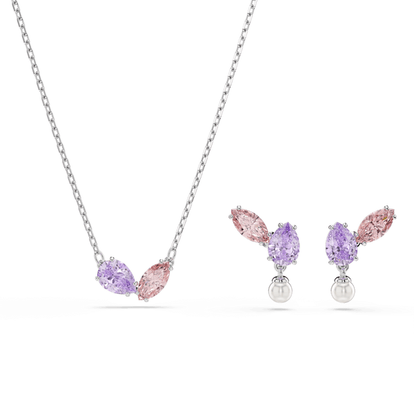 Ariana Grande x Swarovski set, Mixed cuts, Multicolored, Rhodium plated — article 5746577