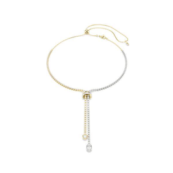 Hyperbola Y necklace, Round cut, Knot, White, Mixed metal finish — article 5752854