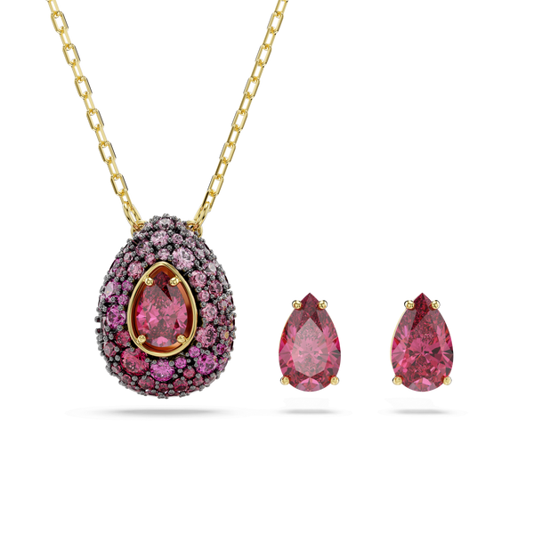 Sublima set, Set (2), Pear cut, Red, 18K gold finish — article 5752883