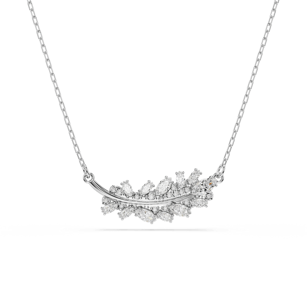 Vienna pendant, Mixed cuts, Feather, White, Rhodium plated — article 5756111