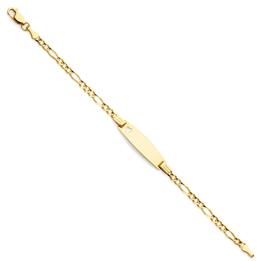 14K Junior Heart ID Bracelet