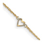 14k Diamond-cut Hearts 10in Plus 1in ext Anklet