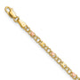 14k and Rose X's and Hearts 10in Anklet
