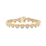 10KY+W 2.25CTW DIAMOND ROUND CLUSTER HEARTS
