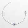 14KW 0.16CTW DIAMOND EVIL EYE BRACELET W/