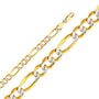 14KY 8.6MM Figaro 3+1 WP Regular Chain