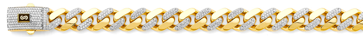 14K Monaco Curb CZ Links Chain