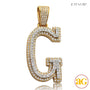10KY+W 3.60CTW DIAMOND TWO TONE INITIAL PENDANT