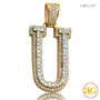 10KY+W 1.50CTW DIAMOND TWO TONE INITIAL PENDANT