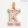 10KR 1.10CTW DIAMOND 3D TWO TONE LETTER PENDANT
