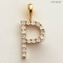 10KY 0.03CTW ILLUSION SET DIAMOND INITIAL PENDANT