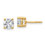 14ky 1 3/8 ctw Lab Grown Dia VS/SI+ G+ Round 4 Prong Hvy Wt Earring