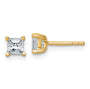 14k 3/4ct Lab Grown Dia VS/SI+ G+ Princess Comp 4 Prong Stud Earrings