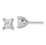 14kw 1 1/2ct Lab Grown Dia VS+ F+ Princess Comp 4 Prong Stud Earrings
