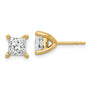 14k 2ct Cert Lab Grown Dia VS/SI+ G+ Princess Comp 4 Prong Stud Earrings