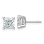 14kw 3ct Cert Lab Grown Dia VS/SI+ G+ Princess Comp 4 Prong Stud Earrings