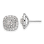 14k White Gold 1 1/2 ct Lab Grown Dia VS/SI+ G+ Double Halo Post Earrings