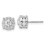 14kw 1 1/2ct Lab Grown Dia VS/SI+ G+ Comp Round Halo Post Earrings