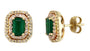 EFFY 14K YELLOW GOLD DIAMOND,NATURAL EMERALD EARRINGS