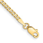 14k 2.2mm Flat Beveled Curb Chain Anklet