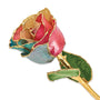 Lacquer Dipped Gold Trim Tri-color Rose