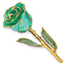 Lacquer Dipped Gold Trim with Monet Green Glitter On Green Rose