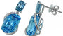 EFFY 14K WHITE GOLD DIAMOND,BLUE TOPAZ,LONDON BLUE EARRINGS