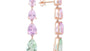 EFFY 14K YELLOW GOLD DIAMOND,GREEN AMETHYST,KUNZITE EARRINGS