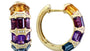 EFFY 14K YELLOW GOLD DIAMOND,AMETHYST,LONDON BLUE TOPAZ,CITRINE,RHODOLITE EARRINGS