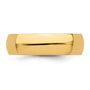 14KY 6mm Half-Round Wedding Band Size 10