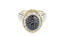 EFFY 925 18K YELLOW GOLD/SILVER DIAMOND and BLACK DIAMOND RING