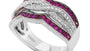 EFFY 925 EFFY 925 STERLING SILVER DIAMOND,RUBY RING