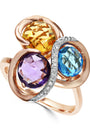 Effy 14K Rose Gold Diamond and Multicolor Ring
