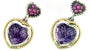 EFFY 925 18K YELLOW GOLD/SILVER MULTICOLOR STONES EARRINGS