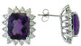 EFFY 14K WHITE GOLD DIAMOND,AMETHYST EARRINGS