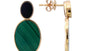 EFFY 14K YELLOW GOLD ,MALACHITE,ONYX EARRINGS