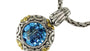 EFFY 925 18K YELLOW GOLD/SILVER BLUE TOPAZ PENDANT