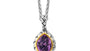EFFY 925 STERLING SILVER/18K YELLOW GOLD ,AMETHYST PENDANT