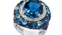 EFFY 925 STERLING SILVER ,BLUE TOPAZ,LONDON BLUE TOPAZ,WHITE TOPAZ RING