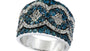 EFFY 925 STERLING SILVER LONDON BLUE TOPAZ,WHITE TOPAZ RING