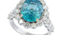 EFFY 14K 2TONE GOLD DIAMOND,BLUE ZIRCON RING