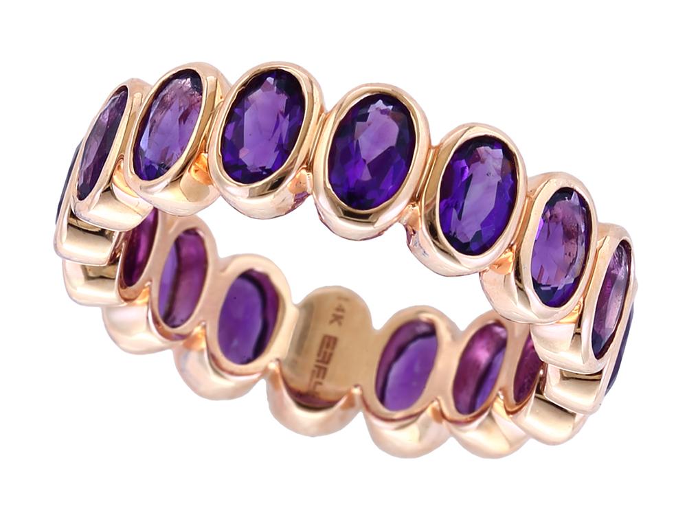 EFFY 14K ROSE GOLD ,AMETHYST RING