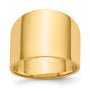 14K 15mm Flat-top Tapered Cigar Band Ring