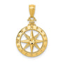 14k Diamond-cut Polished Compass Pendant