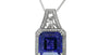 EFFY 18K WHITE GOLD DIAMOND,TANZANITE PENDANT